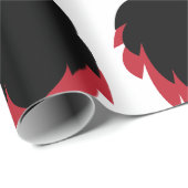 Leaf Black Red Leaf Geschenkpapier (Rolleneckpunkt)