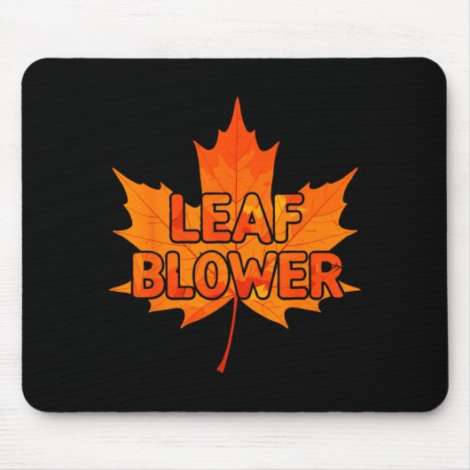 Leaf Blower Autumn Funny Halloween Matching Couple Mousepad (Vorne)