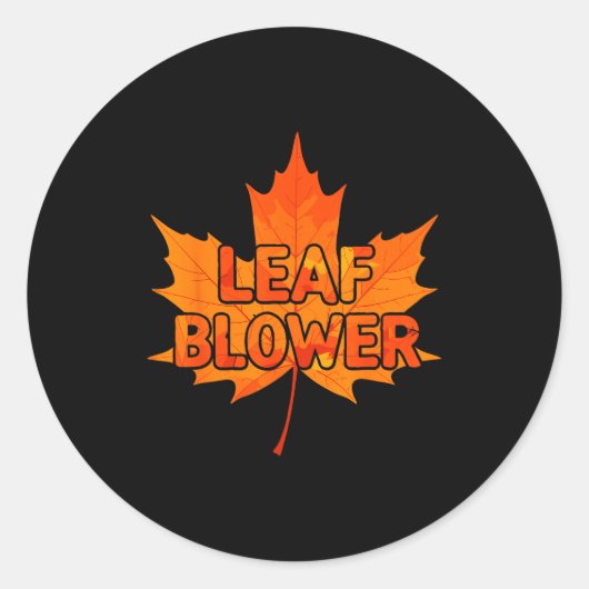 Leaf Blower Autumn Funny Halloween Matching Couple Runder Aufkleber (Vorderseite)