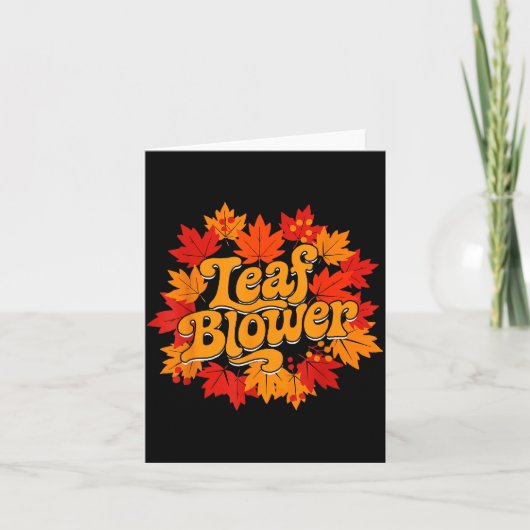 Leaf Blower Autumn Season Falling Leaves Cleanup G Karte (Vorderseite)