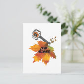 Leaf Blower Fall Costume Postkarte (Stehend Vorderseite)
