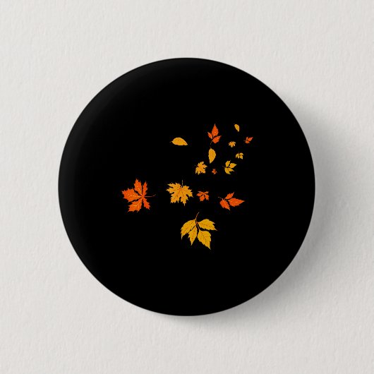 Leaf Blower Fall Leaves Funny Halloween Couple Mat Button (Vorderseite)
