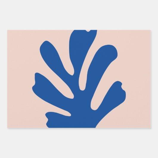 Leaf Blue Beige Geschenkpapier Set (Vorderseite 3)