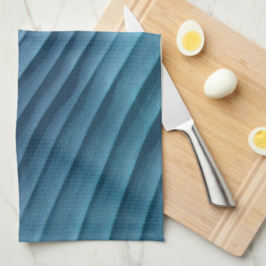 Leaf Blue Diagonal Handtuch (Viertel Falte)