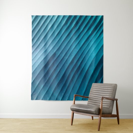 Leaf Blue Diagonal Wandteppich (Beispiel)