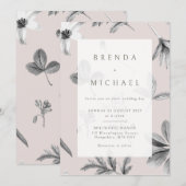 Leaf boho botanische Hochzeit Einladung (Vorne/Hinten)