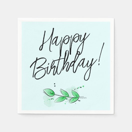 Leaf Botanical Birthday Serviette (Vorderseite)