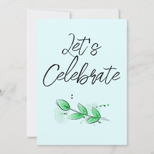 Leaf Botanical Einladung (Rückseite)