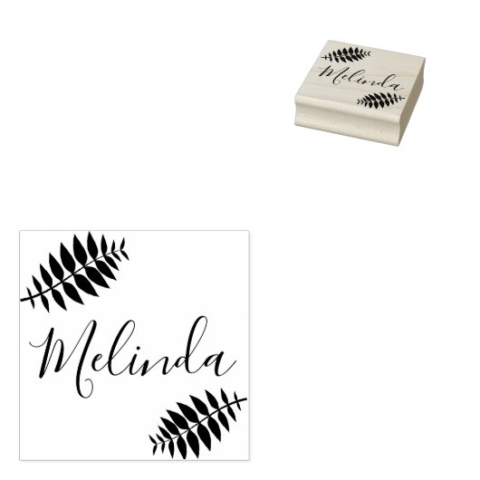 Leaf Branch - Personalize Gummistempel (Stempel)