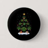 Leaf Christmas Tree Weed Stoner Xmas Premium Button (Vorderseite)