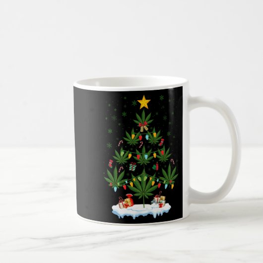 Leaf Christmas Tree Weed Stoner Xmas Premium Kaffeetasse (Rechts)