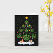 Leaf Christmas Tree Weed Stoner Xmas Premium  Karte (Gelbe Blume)