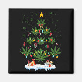 Leaf Christmas Tree Weed Stoner Xmas Premium Magnet (Vorne)