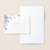 Leaf Classic Typografie Danke, Silver Folienkarte (Anzeige)