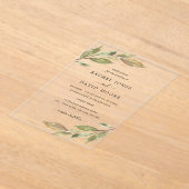Leaf Clear Acrylic Wedding Einladung (Ablage )