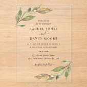 Leaf Clear Acrylic Wedding Einladung (Vorderseite)