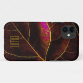 Leaf Closeup in Burgund Case-Mate iPhone Hülle (Rückseite (Horizontal))