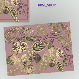 Leaf Collage mit Beeren Dusky Pink Seidenpapier