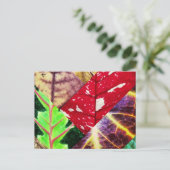 Leaf Collage Postcard Postkarte (Stehend Vorderseite)