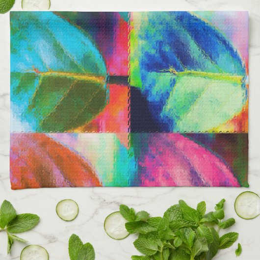 Leaf Colors Geschirrtuch (Gefaltet)