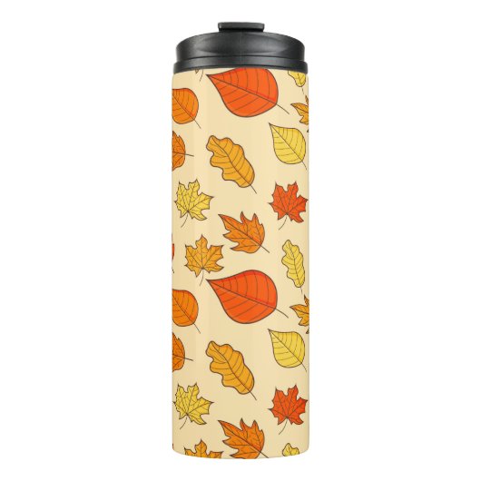Leaf Concept Pattern. Bleifall und Herbstsymbol, Thermosbecher (Vorderseite)