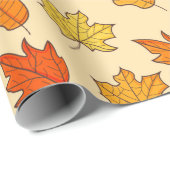 Leaf Concept Pattern. Leaf Fall and Autumn Symbol, Geschenkpapier (Rolleneckpunkt)