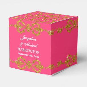 Leaf Damask Art Nouveau Glitzer Empfang Dekoration Geschenkschachtel