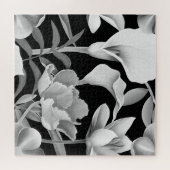 Leaf der tropischen Blume: Nahtloses Muster Puzzle (Horizontal)