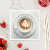 Leaf Design Cappuccino in White Cup Serviette (Beispiel)