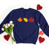 Leaf Design Printed Women Sweatshirt