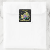 Leaf Dragon, pixel art Quadratischer Aufkleber (Tasche)