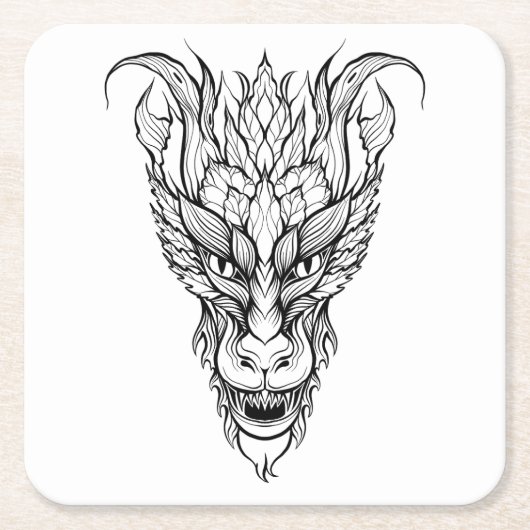 Leaf Dragon Rechteckiger Pappuntersetzer (Vorderseite)