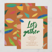 Leaf Drop Pumpkin Party Invitation Einladung (Vorne/Hinten)
