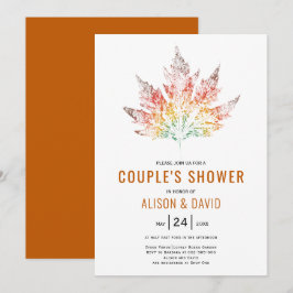 Leaf druckorange Hochzeit im Herbst Paare Dusche Einladung