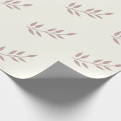 Leaf Dusty Rose Hochzeiten Pink Ivory Off White Geschenkpapier (Ecke)