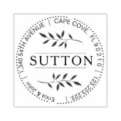 LEAF ELEMENT Runde Rücksendeadresse Gummistempel (Prägung)