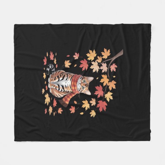 Leaf Fall Tree Hallo Herbst Erntedank Es ist Fall Fleecedecke (Vorderseite (Horizontal))