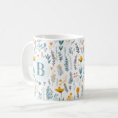 Leaf Floral Muster Alphabet-Kaffee Kaffeetasse (Vorderseite Links)