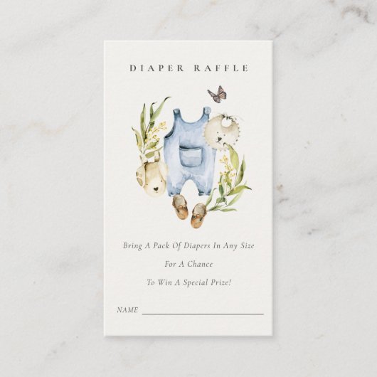 Leaf Foliage Boy Clothes Windeln Windeln Raffle Ba Begleitkarte (Vorderseite)