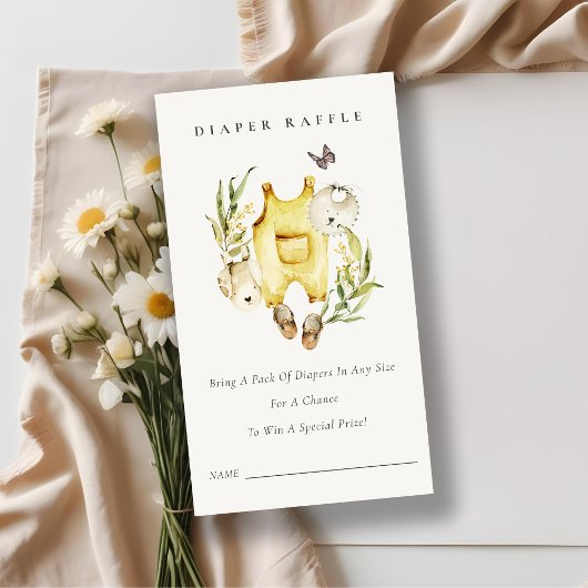 Leaf Foliage Clothe Diaper Raffle Baby Dusche Begleitkarte