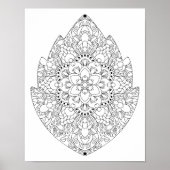 Leaf Form Floral Mandala Erwachsenenfarben Poster (Vorne)