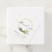 LEAF GREEN GOLD FOLIAGE WATERCOLOR WEDDANKS GESCHENKANHÄNGER (Beispiel)