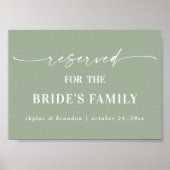 Leaf Green reservierte Braut-Familienurkunde Poster (Vorne)