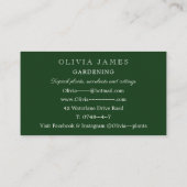 Leaf Grüngarten Hauspflanze Gartenbau Visitenkarte (Rückseite)