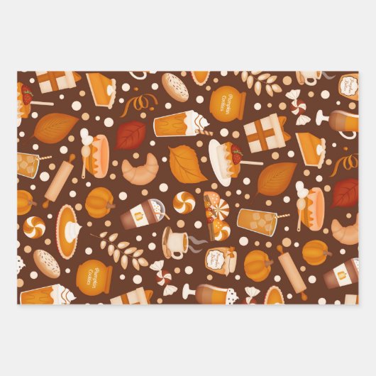 Leaf Herbstdesserts glücklich Erntedankfest Geschenkpapier Set (Vorderseite 3)