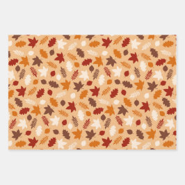 Leaf Herbstdesserts glücklich Erntedankfest Geschenkpapier Set