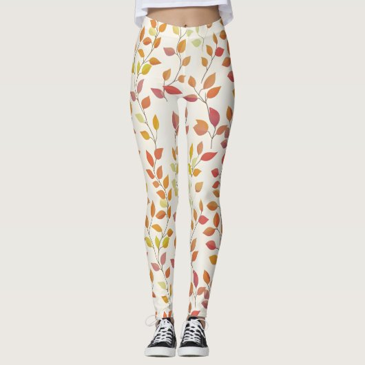 Leaf Herbstfarben Leggings (Vorderseite)