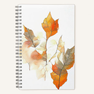 Leaf Herbstsaison Natur Wasserfarben Malerei Notizblock