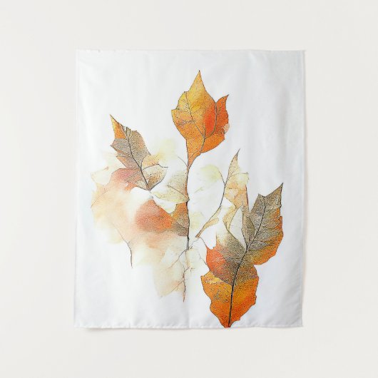 Leaf Herbstsaison Natur Wasserfarben Malerei Wandteppich (Vorderseite)