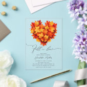 Leaf Herzinsuffizienz im Brautparty der Liebe Acryleinladungen (In Situ (Hochzeit))